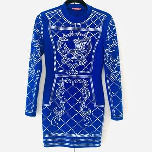 Like new Fashion Nova royal blue studded dress